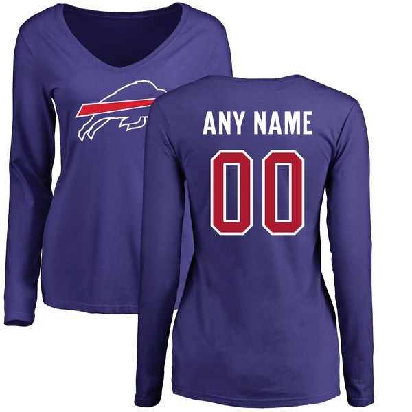 Women Buffalo Bills NFL Pro Line by Fanatics Branded Royal Custom Name and Number Long Sleeve T-Shirt